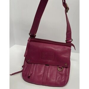 Fossil Morgan Traveler PINK Pebbled Leather Messenger Crossbody Bag Purse